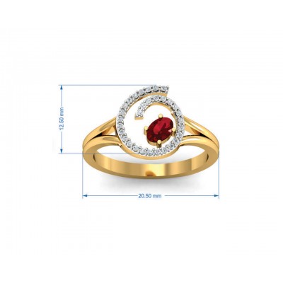 Verica ruby Pendant, Earring & Ring Set in Gold with diamonds
